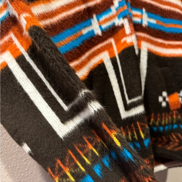 Earth Ragz Wool Cotton Blend Aztec Southwestern Hoodie Jacket Women Size Small - Picture 2 of 7